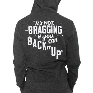 Roots Of Fight Men's Charcoal Gray Muhammad Ali Zip Up Hoodie Sweatshirt‎ Small